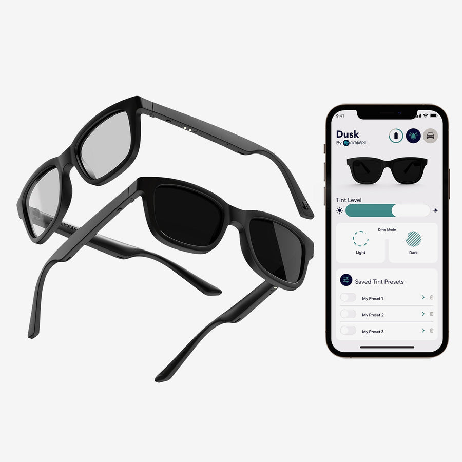 Dusk Lite App-enabled electrochromic smart sunglasses – Ampere