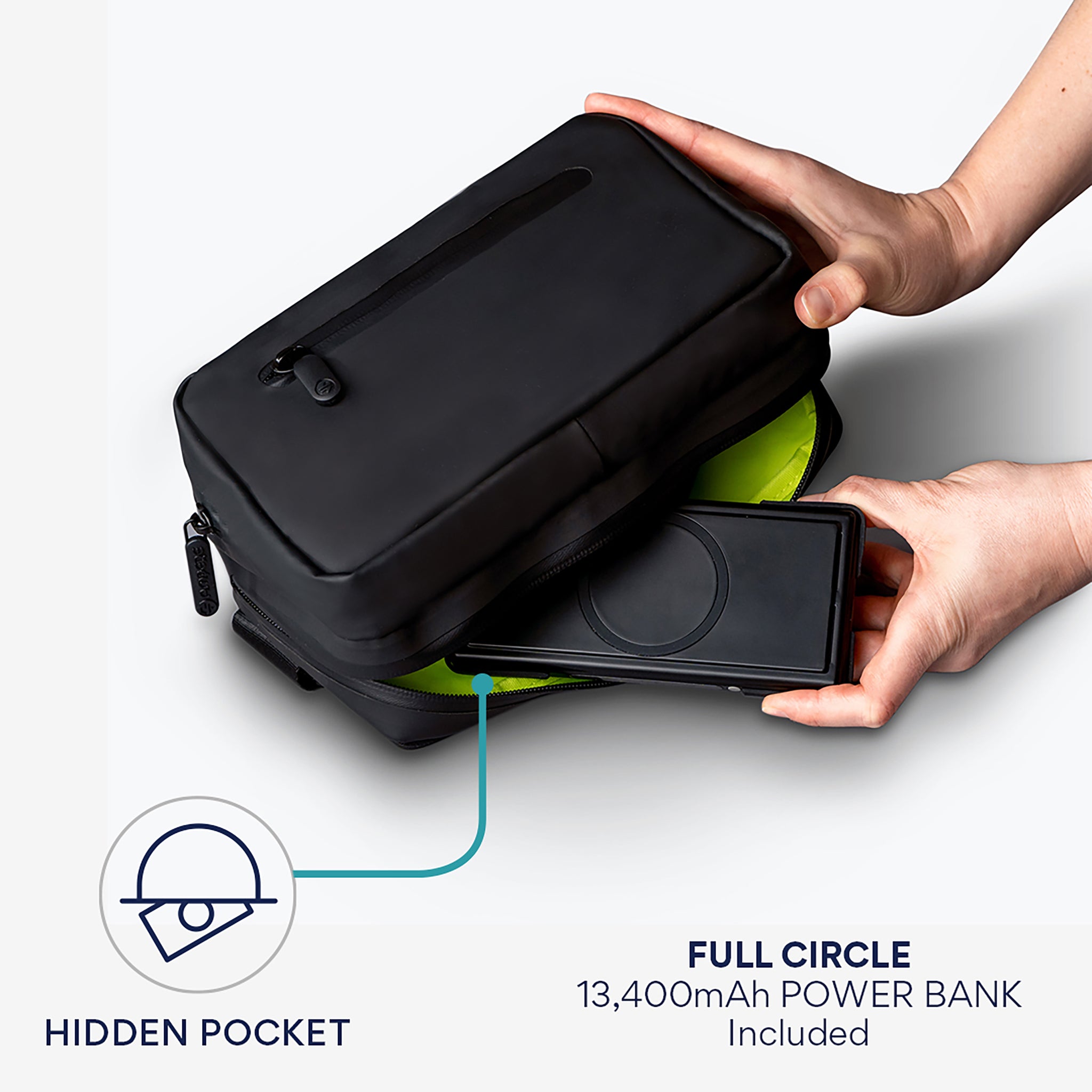 Side Pocket, wireless charging fanny pack Ampere
